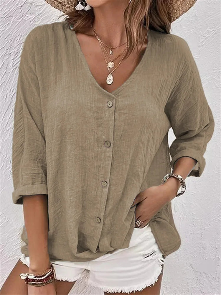 Joyce | Airy Linen Blouse with Buttons