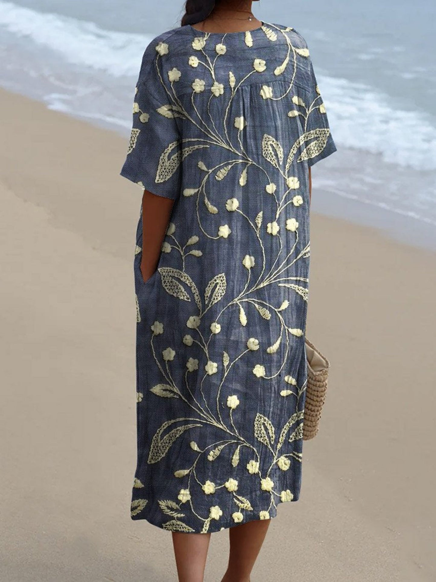 Edith | Midnight Leaf Dress