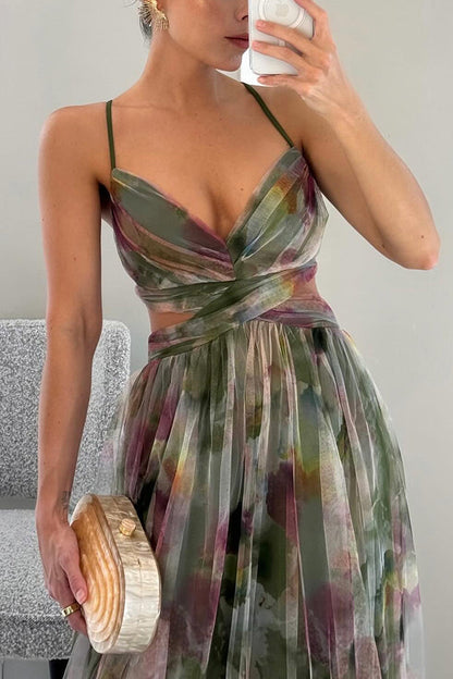 Valentina - Incantevole Maxi-abito con Stampa Floreale