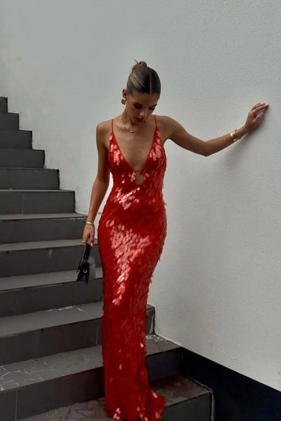 Abito lungo con paillettes