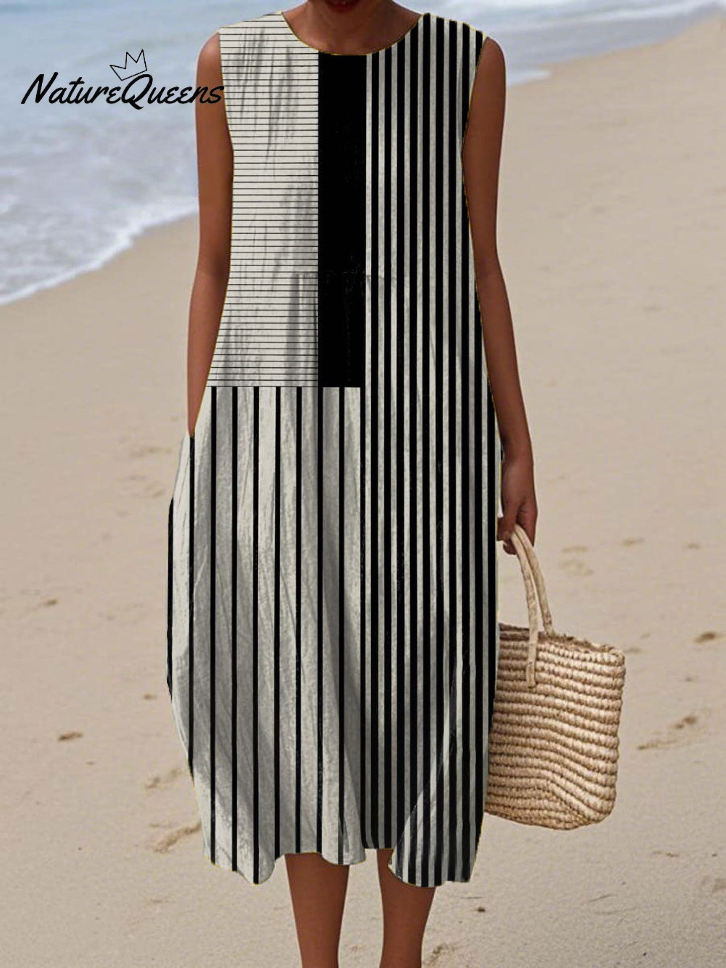 Elise | Monochrome Lines Dress