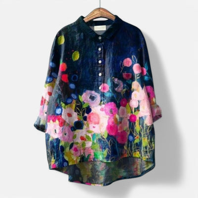 Kiara™ | Stilig Løs Passform Blomstrete Bluse