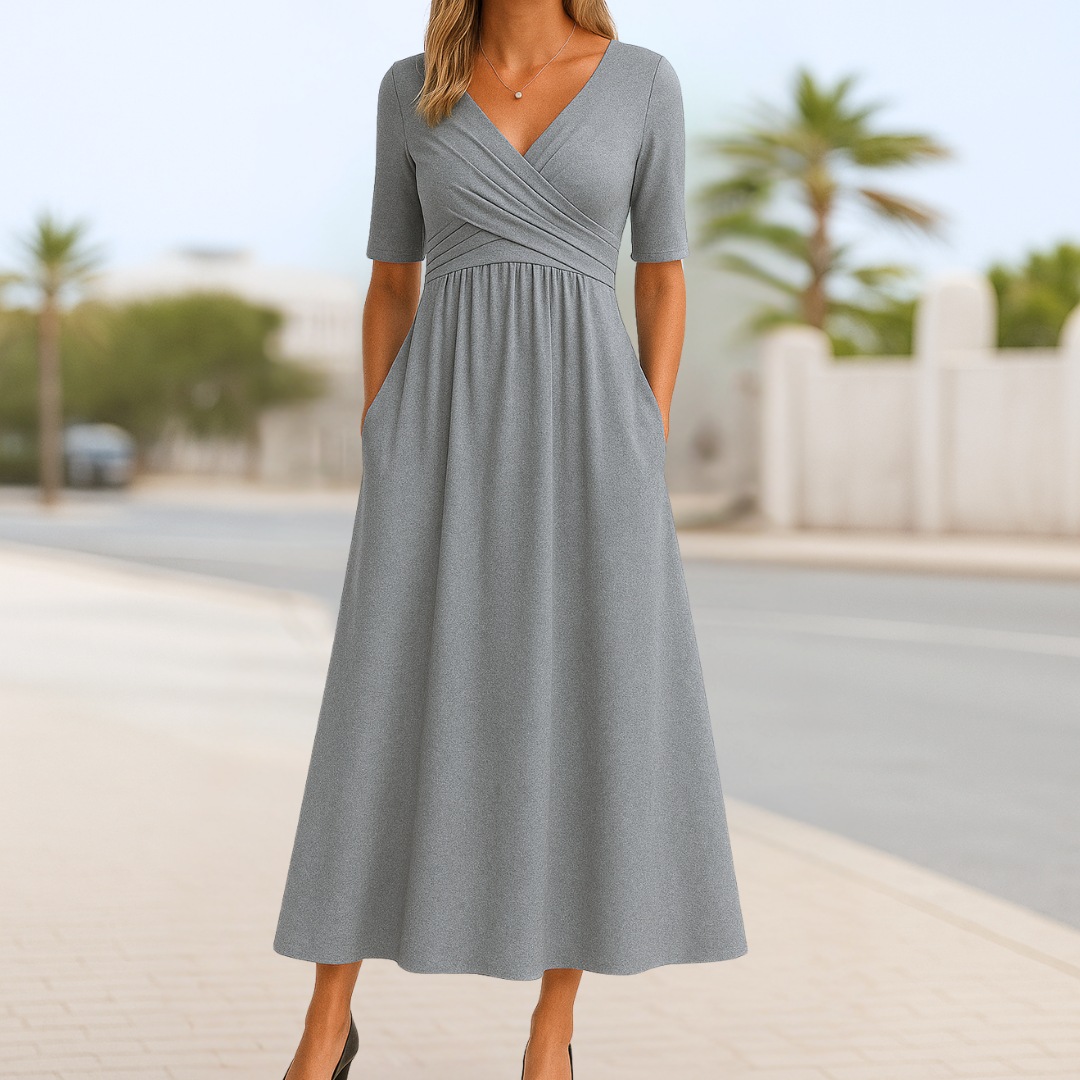 Lisa™ | Crossed Dress with Short Sleeves