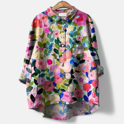 Kiara™ | Stilig Løs Passform Blomstrete Bluse