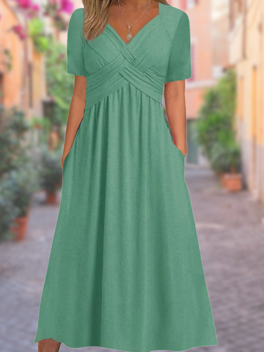 Sunniva – Wrap Style Midi Dress