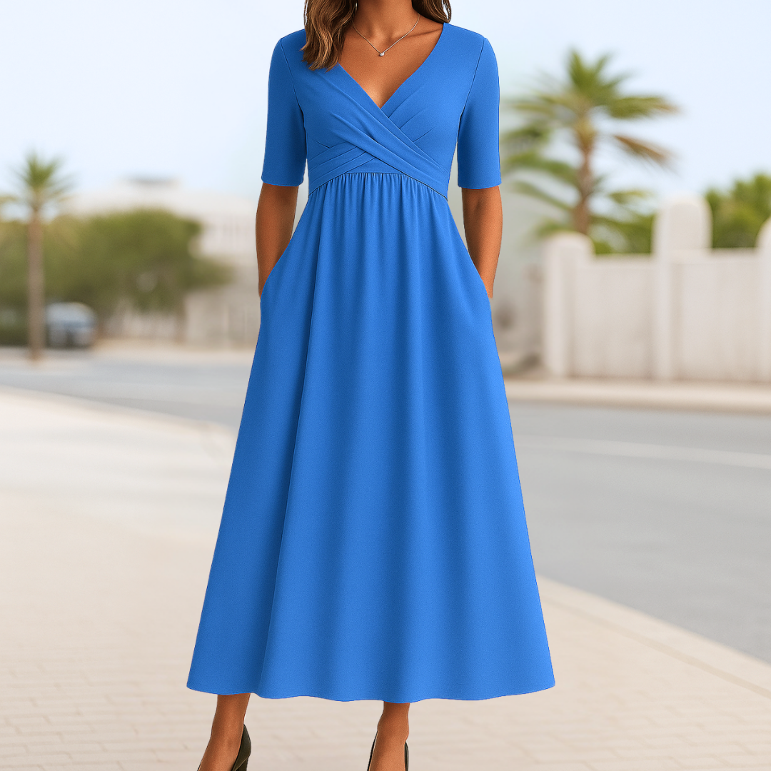 Lisa™ | Crossed Dress with Short Sleeves