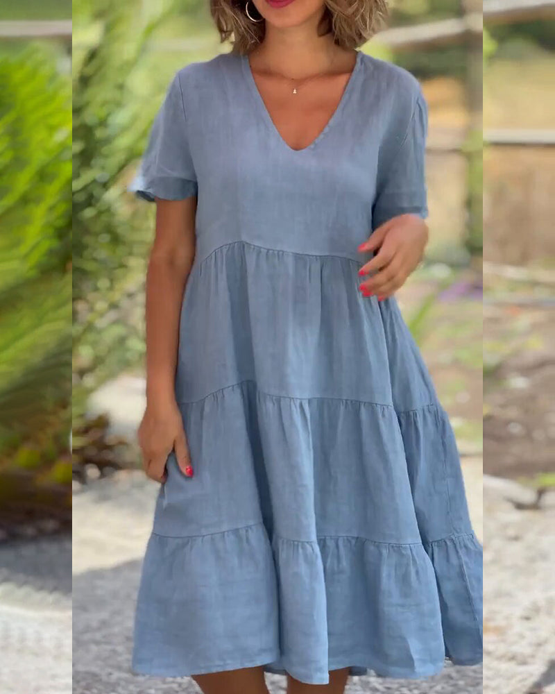 Élodie – Robe en coton et lin