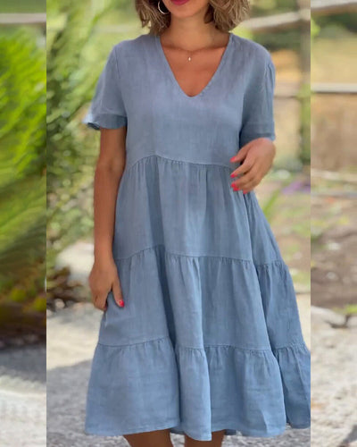 Élodie – Robe en coton et lin