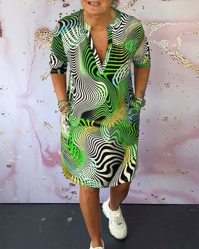Elena – Abito colorato con scollo a V