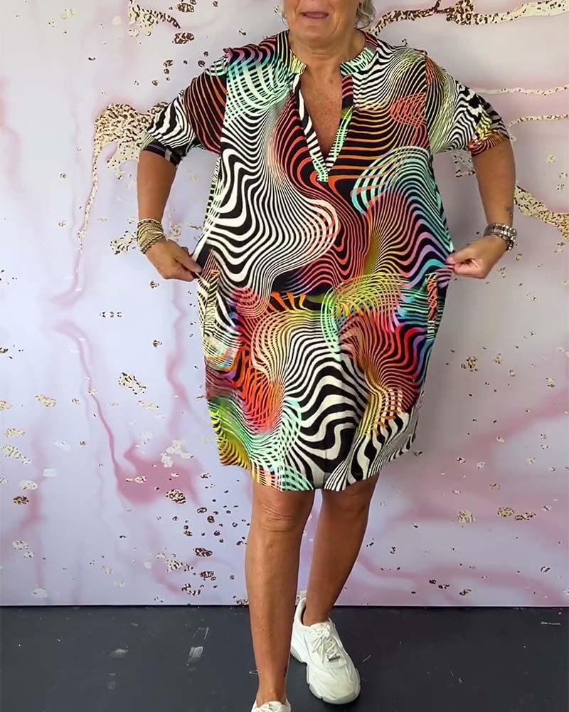 Elena – Abito colorato con scollo a V