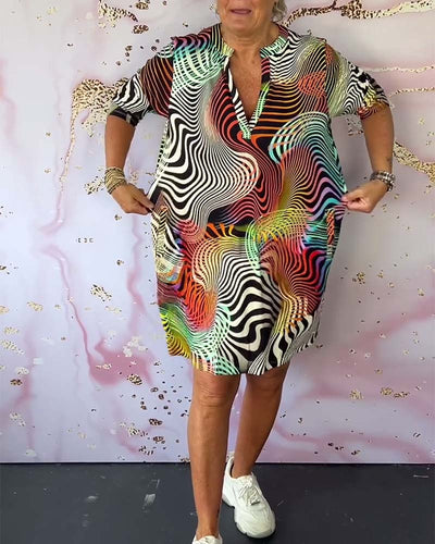 Elena – Abito colorato con scollo a V