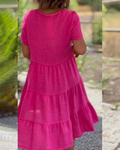 Élodie – Robe en coton et lin