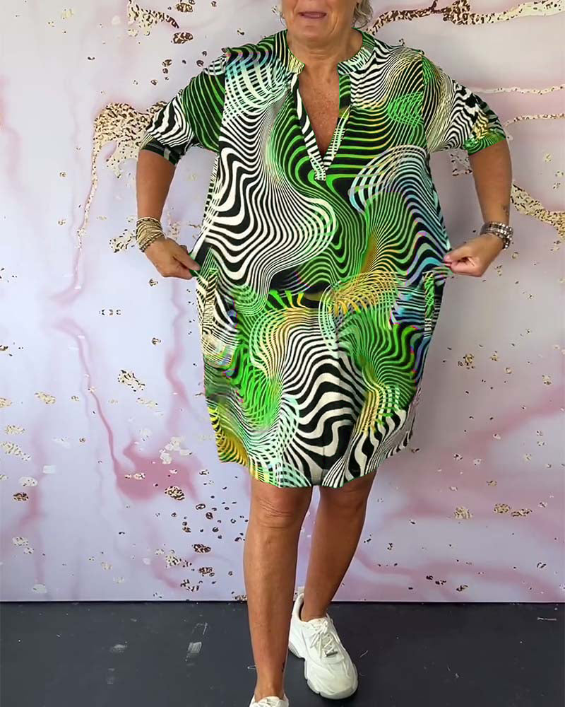 Elena – Abito colorato con scollo a V