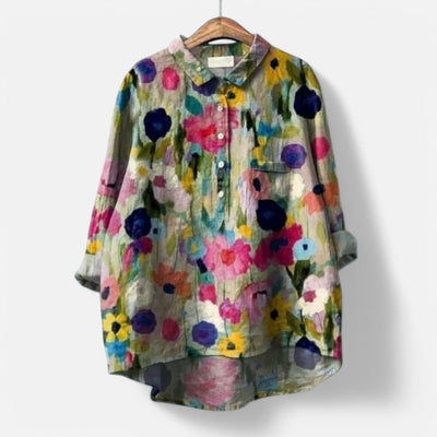 Kiara™ | Stilig Løs Passform Blomstrete Bluse