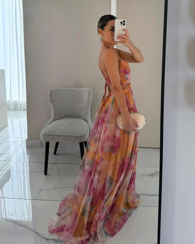 Valentina - Enchanting Maxi Dress with Floral Print