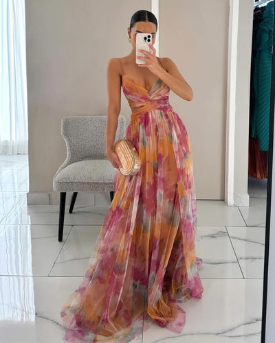 Valentina - Enchanting Maxi Dress with Floral Print