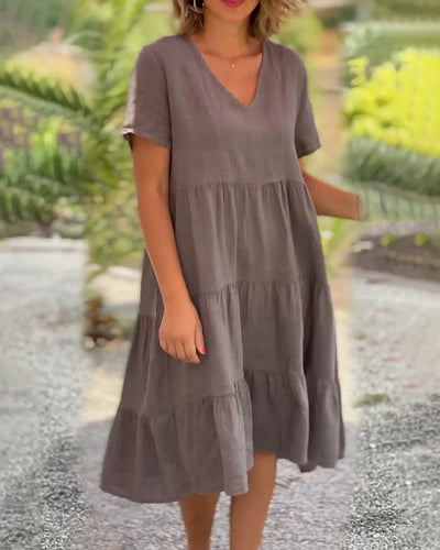 Élodie – Robe en coton et lin
