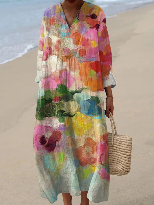 Chiara | Women's Vintage Geometric Pattern Art Print Dress