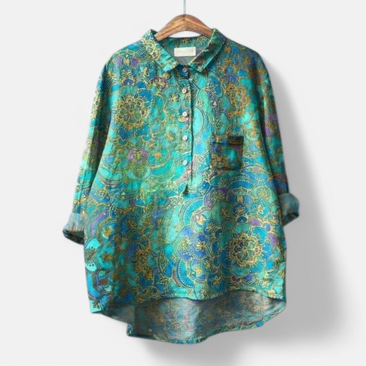 Kiara™ | Stilig Løs Passform Blomstrete Bluse