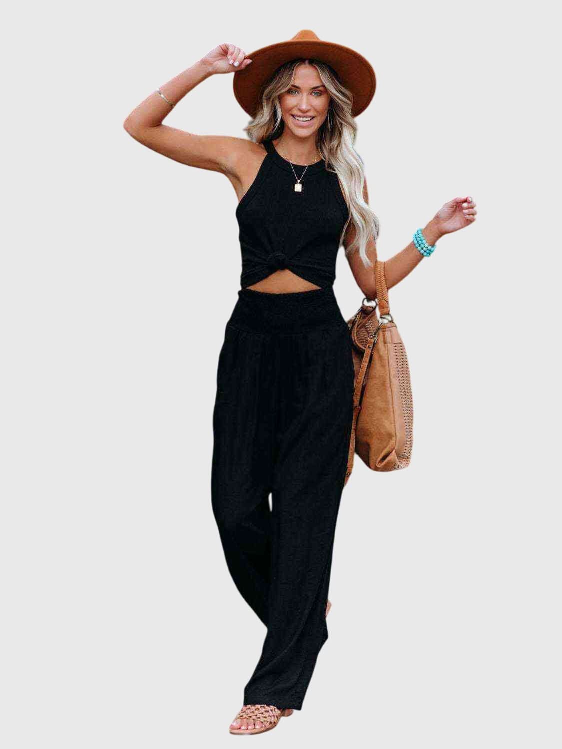 Jane | Full Size Smocked Waist Wide Leg Pants