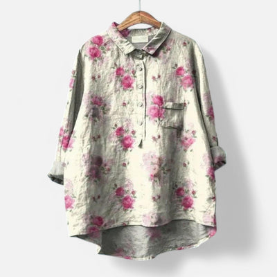 Kiara™ | Stilig Løs Passform Blomstrete Bluse