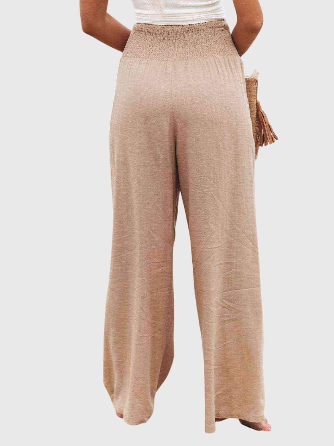 Jane | Full Size Smocked Waist Wide Leg Pants