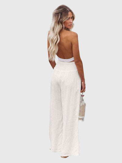 Jane | Full Size Smocked Waist Wide Leg Pants