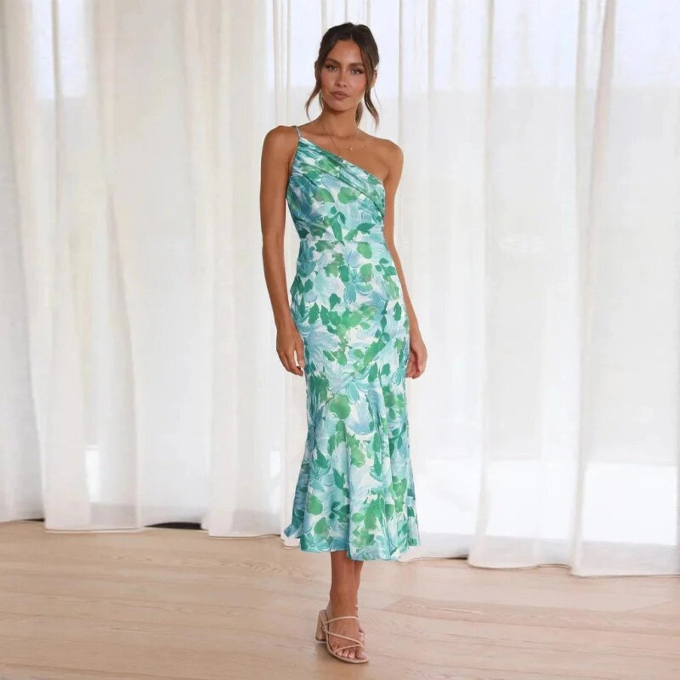 Noemi | Abito floreale in satin