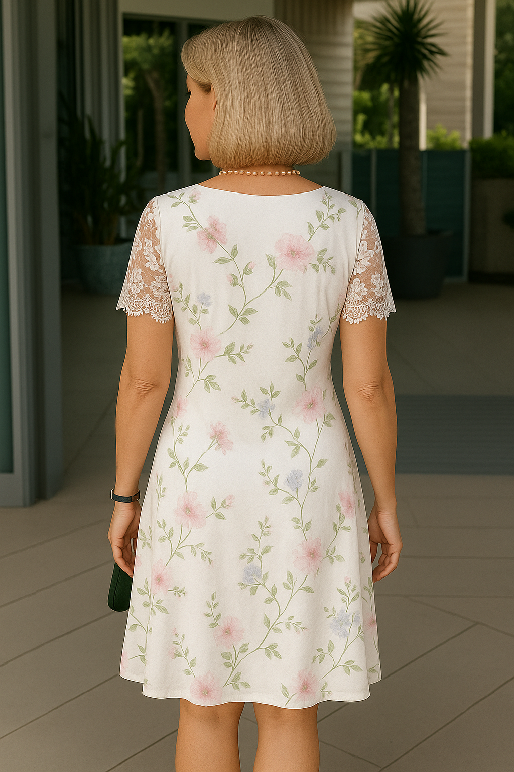 Åse™ | Komfortabel midikjole med blondedetaljer