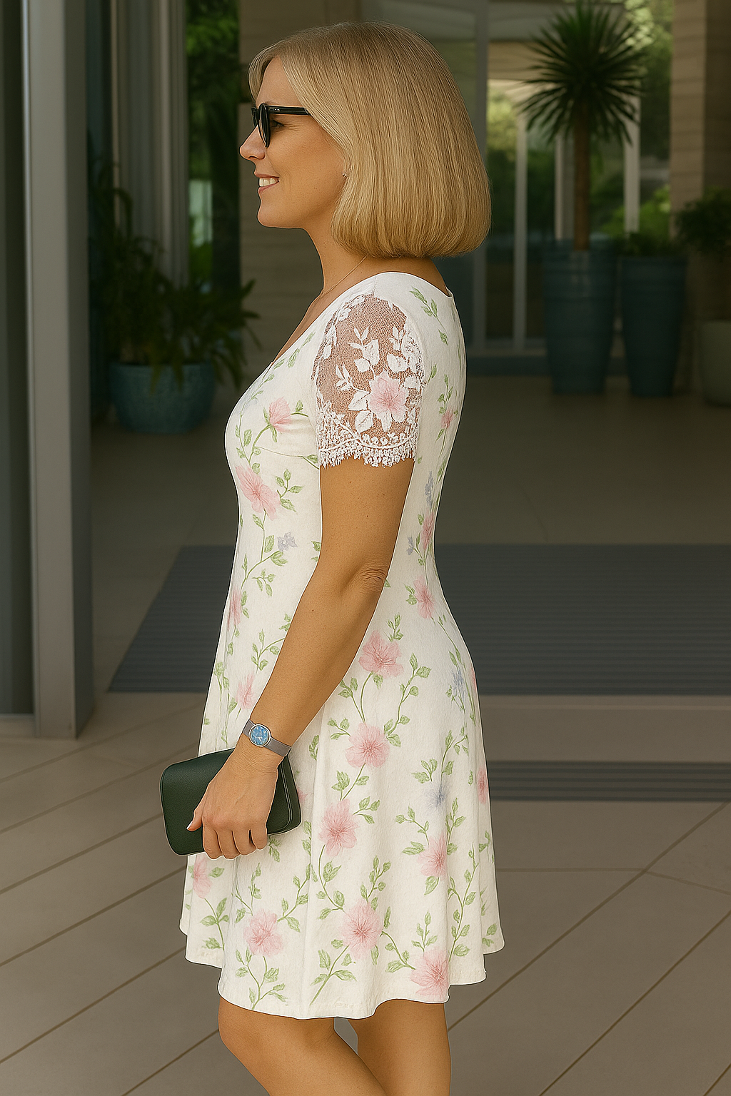 Åse™ | Komfortabel midikjole med blondedetaljer