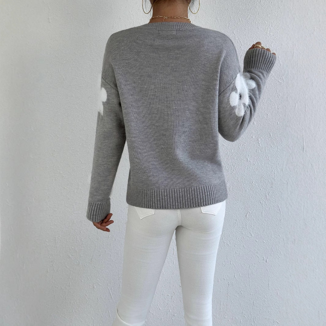 Sophie™ | Pull Doux à Fleurs Élégantes