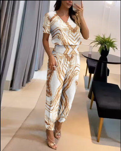 Florence™ - Ensemble Tendance avec Blouse et Pantalon