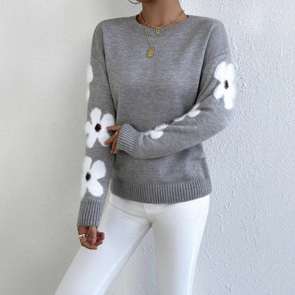 Sophie™ | Pull Doux à Fleurs Élégantes