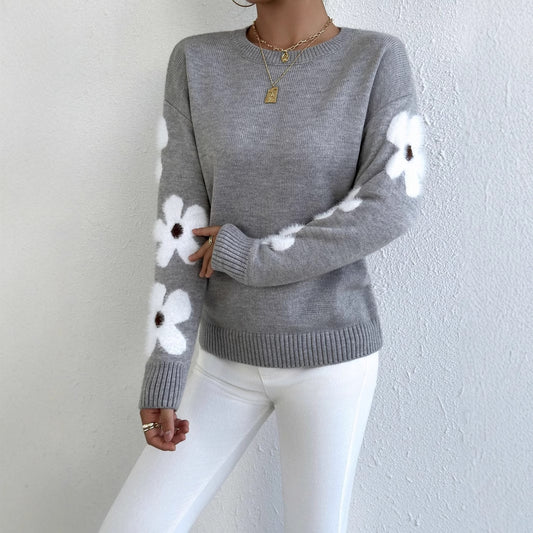Sophie™ | Pull Doux à Fleurs Élégantes