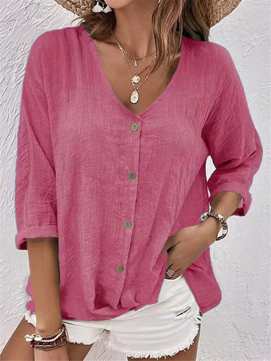 Joyce | Airy Linen Blouse with Buttons