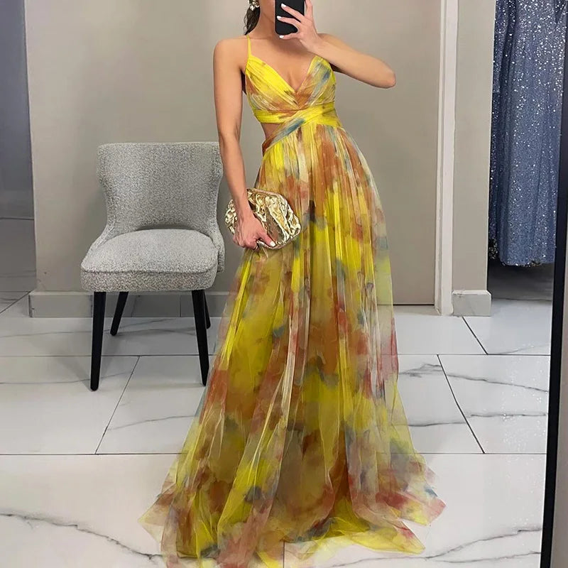 Valentina - Enchanting Maxi Dress with Floral Print