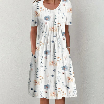 Vestido elegante feminino casual temperamento vestido feminino manga curta vestidos soltos férias de fim de semana