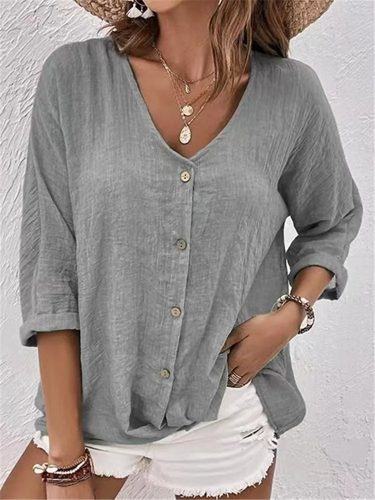 Joyce | Airy Linen Blouse with Buttons