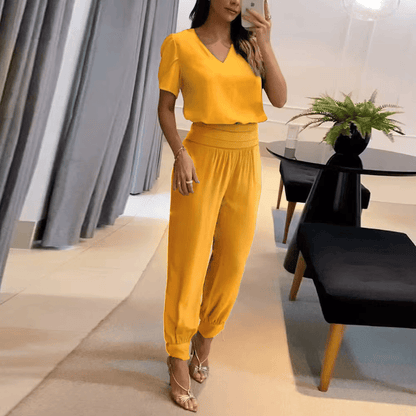 Florence™ - Ensemble Tendance avec Blouse et Pantalon