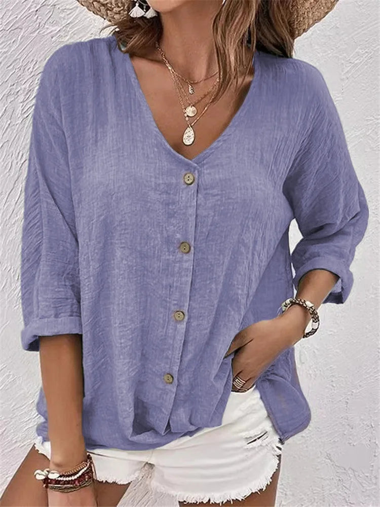 Joyce | Airy Linen Blouse with Buttons