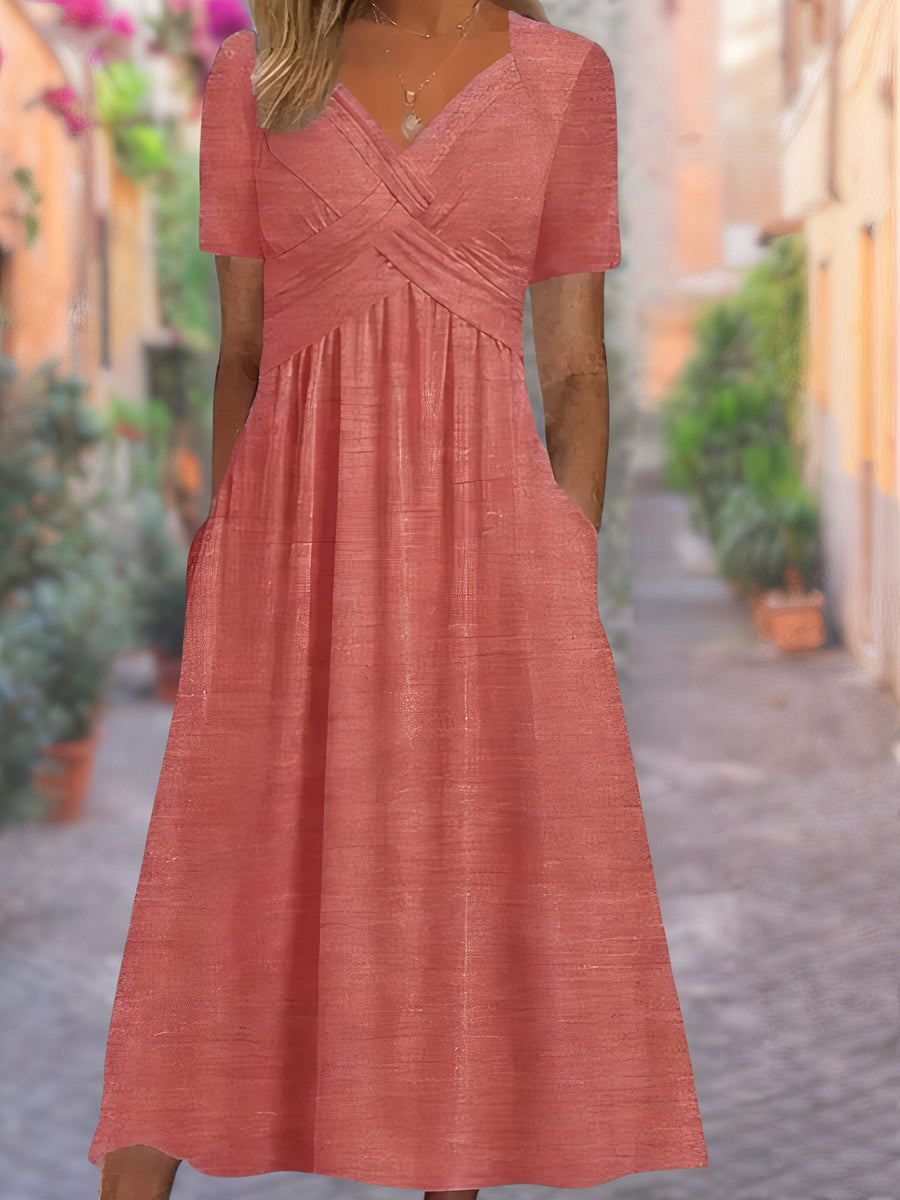 Sunniva – Wrap Style Midi Dress