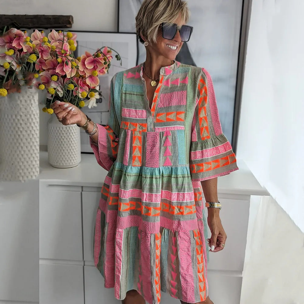 Diane – Boho Tiered Swing Dress