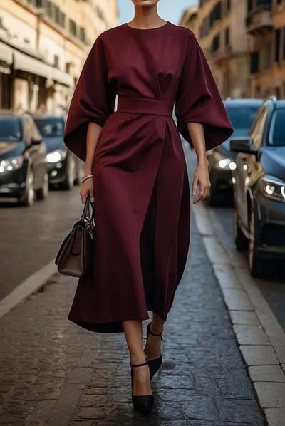 Melanie | Elegant Dress with Puff Sleeves