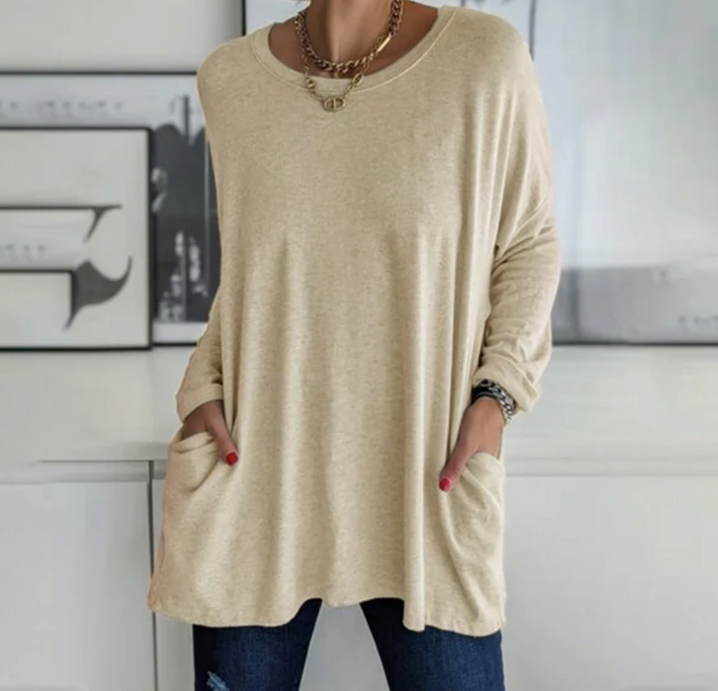 Ava™ | Casual Oversized Tunika med lommer