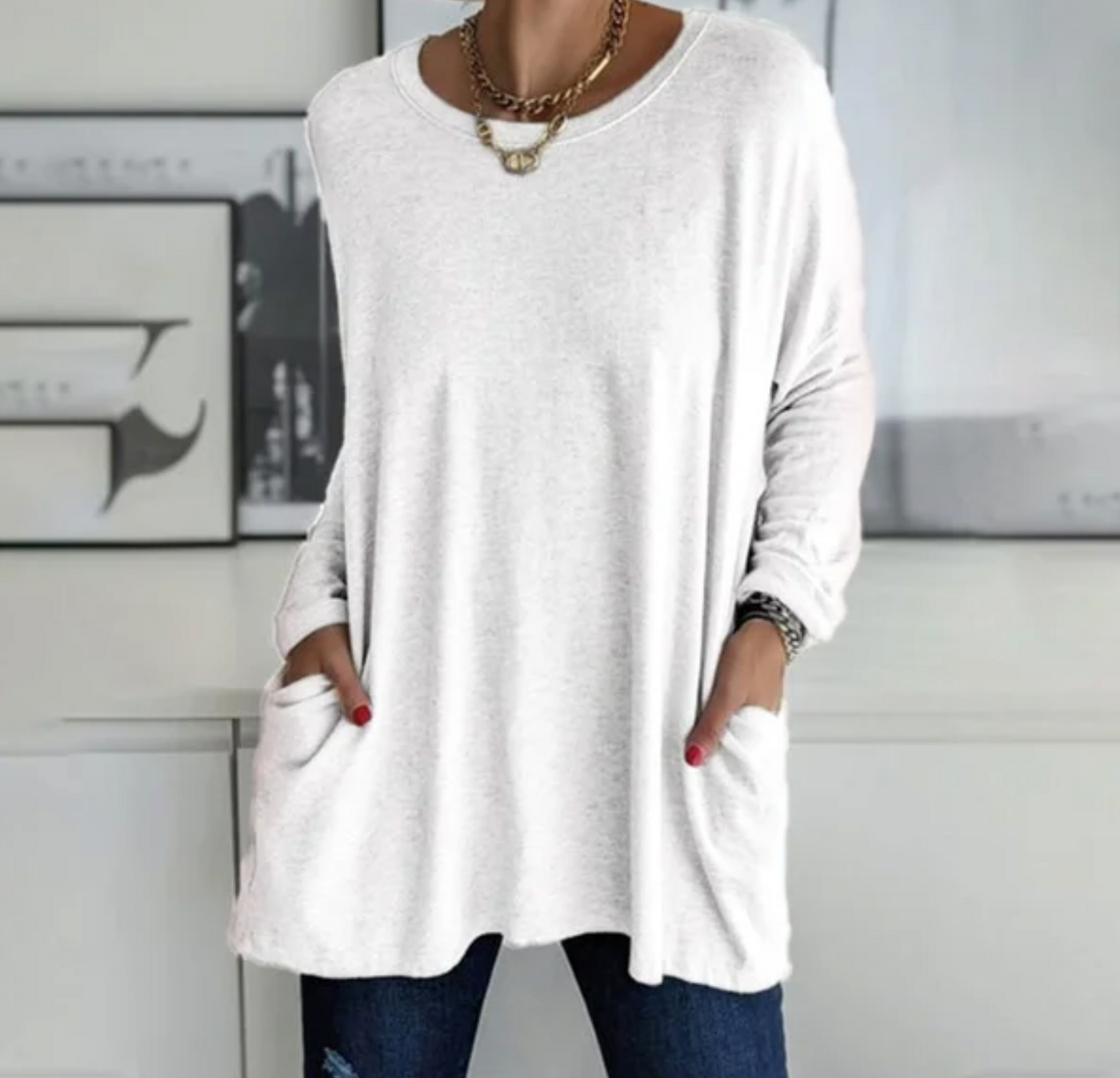 Ava™ | Casual Oversized Tunika med lommer