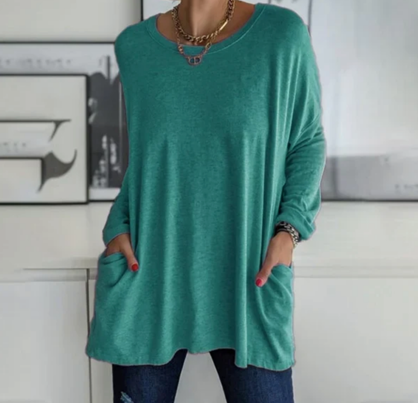 Ava™ | Casual Oversized Tunika med lommer