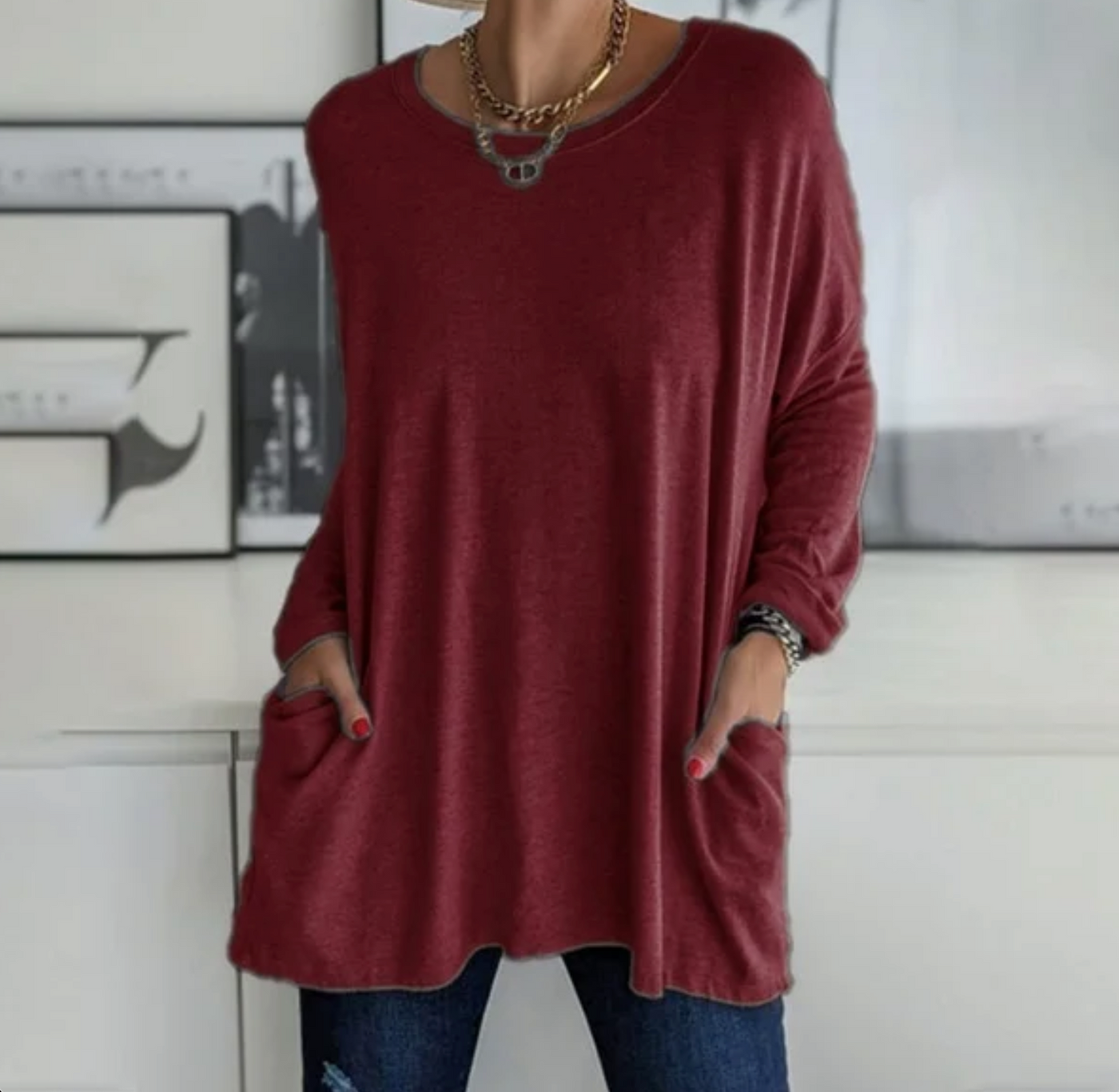 Ava™ | Casual Oversized Tunika med lommer
