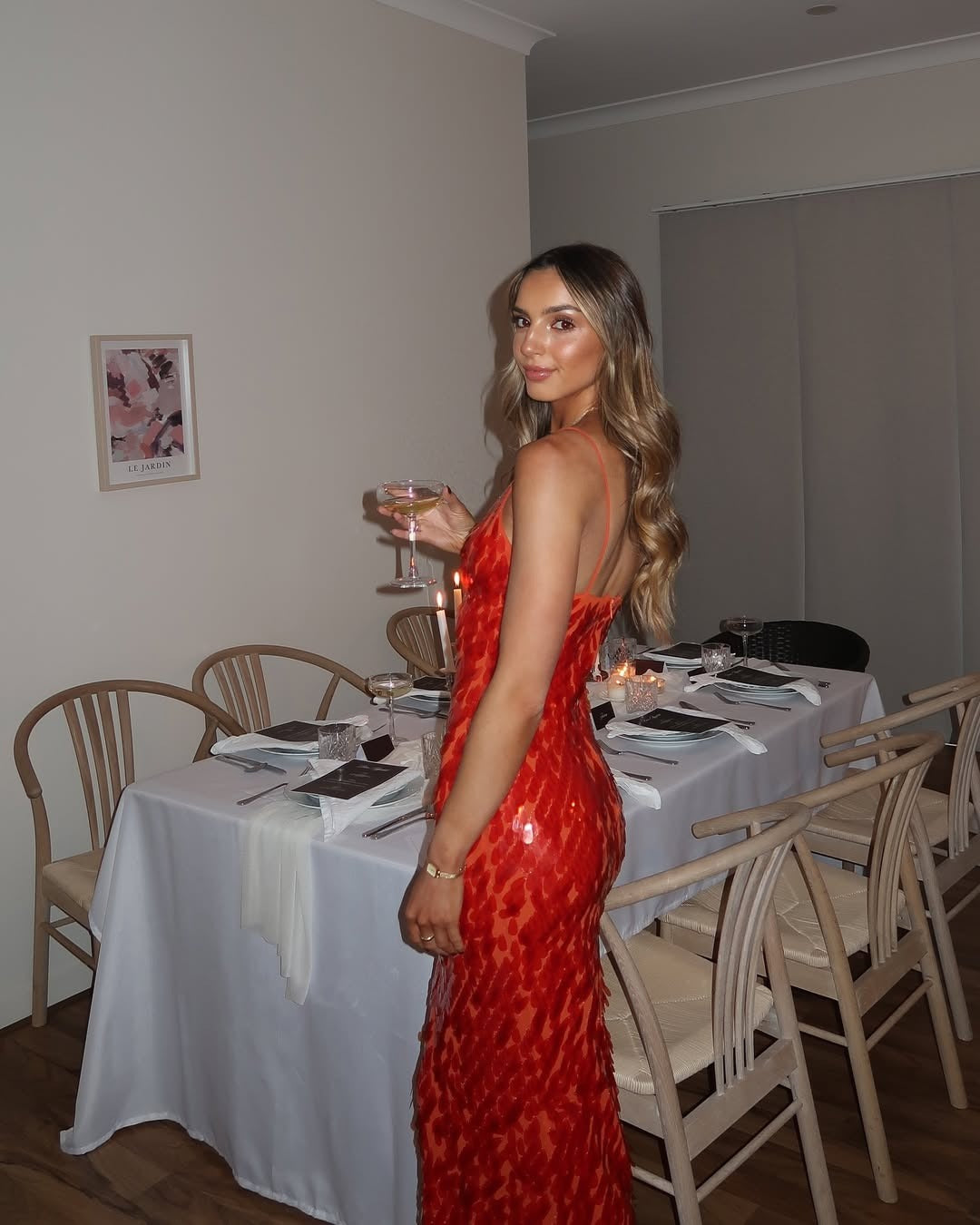 Abito lungo con paillettes