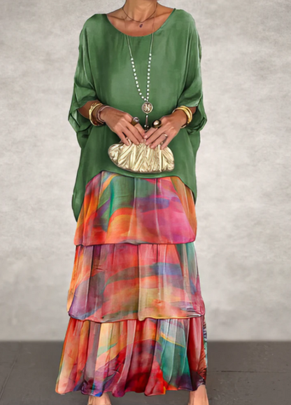 Caroline | Robe Maxi Fluide – Élégance Sans Effort