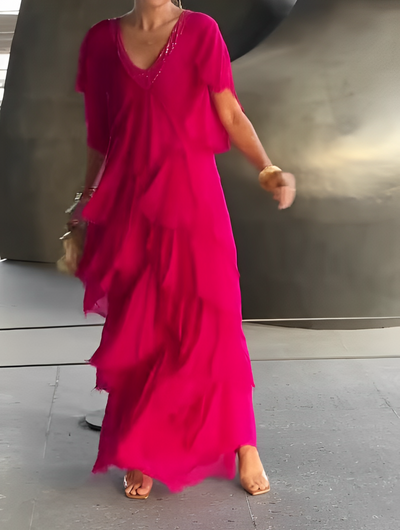 Auriane – Long Dress with V-Neck